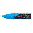 UNI CHALK - Marqueur craie - pointe biseau large - bleu clair