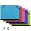 Exacompta - 5 Cartons à dessin à élastiques - 26 x 33 cm - couleurs assorties