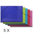 Exacompta - 5 Cartons à dessin à élastiques - 52 x 72 cm - couleurs assorties