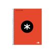 Antartik - Cahier à spirale A5 - 240 pages - petits carreaux (5x5 mm) - rouge
