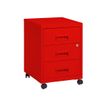 Caisson mobile - 3 tiroirs - rouge