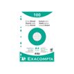 3130631106066-Exacompta - 10 Packs de 100 Fiches Bristol - A4 - petits carreaux - perforées - blanc-Avant-1