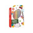 STABILO EASYcolors - crayon de couleur - noir, jaune, orange, rose, bleu d'outremer, vert feuille, bleu ciel, violet rouge, jaune vert, marron clair, rose chair, rouge cerise (pack de 12)
