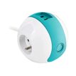 3760110686439-Watt&Co WATT'ball - multiprise 4 prises - 2 prises secteurs + 2 prises USB - blanc et turq-P_300028935_3-1