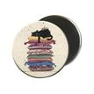 3700572713212-Kiub Bug Art - Magnet rond en verre - Chat sur coussin-Avant-0
