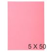 Exacompta Super 210 - 5 Paquets de 50 Chemises 2 rabats - 210 gr - rose