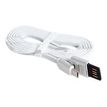 DLH - Câble USB - Micro- USB Type B (M) pour USB (M) - 1 m - connecteur A réversible, plat - blanc