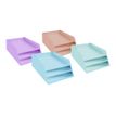 Exacompta Aquarel - Corbeille à courrier 3 niveaux en carton - disponible dans différentes couleurs pastels