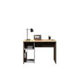 3483601209411-Bureau home office - Finition blanc et imitation chêne avec 1 partie rangement --0