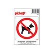 Pickup - Pictogramme rond - Interdit aux chiens - 100 mm