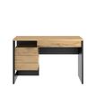 3483600814449-Bureau droit RUSSEL - 119 cm - 1 porte - Chêne helvezia et uni noir-P_400000363_5-1