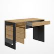 3483600814449-Bureau droit RUSSEL - 119 cm - 1 porte - Chêne helvezia et uni noir-P_400000363_6-2
