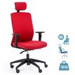 Fauteuil de bureau SCOTTY - accoudoirs réglables - appui-tête réglable - Rouge