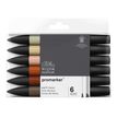 884955073872-ProMarker - 6 Marqueurs double pointe - tons terreux-P_400005032_1-1