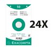 Exacompta - 24 Packs de 50 Fiches Bristol - 12,5 x 20 cm - petits carreaux - perforées - blanc