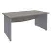 Bureau droit DUAL - L180 - Pieds Alu - plateau imitation Chêne gris