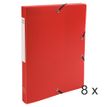 Exacompta Opak - 8 Boîtes de classement - dos 25 mm - rouge