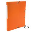Exacompta Opak - 8 Boîtes de classement - dos 25 mm - orange