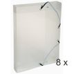 Exacompta Crystal - 8 Boîtes de classement - dos 40 mm - cristal - polypro