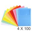 3130632501501-Exacompta Super 160 - 4 Paquets de 100 Chemises à fenêtre - 160 gr - couleurs assorties-P_400010807_1-0