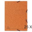 Exacompta - 25 Chemises à 3 rabats imprimées - A4 - orange