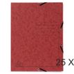 Exacompta - 25 Chemises à 3 rabats imprimées - A4 - rouge
