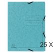 Exacompta - 25 Chemises à 3 rabats imprimées - A4 - turquoise
