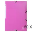 Exacompta Opak - 50 Chemises à 3 rabats polypro - A4 - rose