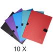 Exacompta N'clip - 10 Chemises extensibles 1 rabat - couleurs assorties