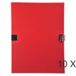 Exacompta - 10 Chemises extensibles à sangle avec rabat en pied - rouge