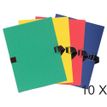 Exacompta - 10 Chemises extensibles à sangle avec rabat papier - couleurs assorties