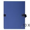 Exacompta - 10 Chemises extensibles à sangle avec rabat papier - bleu foncé
