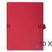 Exacompta - 10 Chemises extensibles à sangle avec rabat papier - rouge