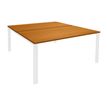 0404000121862-Bureau Bench IRIS - L160 cm - Plan de départ - Pieds blanc - plateau imitation Merisier-P_400012186_1-0