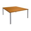 Bureau Bench IRIS - L160 cm - Plan de départ - Pieds aluminium - plateau imitation Merisier