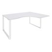 0404000123156-Bureau compact LOFTER - L160 cm - Retour à droite - Plateau Blanc - pied Blanc - (pied de renfort obligat-P_400012315_1-0