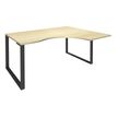 0404000123224-Bureau compact LOFTER - L160 cm - Retour à droite - Plateau imitation Erable - pied Carbone - (pied de renfort obligat-P_400012322_1-0