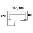0404000123262-Bureau compact LOFTER - L160 cm - Retour à gauche - Plateau Blanc - pied Carbone - (pied de renfort obligat-P_400012326_2-2