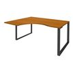Bureau compact LOFTER - L160 cm - Retour à gauche - Plateau imitation Merisier - pied Carbone - (pied de renfort obligatoire à rajouter - non inclus)