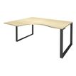 0404000123583-Bureau compact LOFTER - L180 cm - Retour à gauche - Plateau imitation Erable - pied Carbone - (pied de renfort obligat-P_400012358_1-0