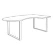 0404000123705-Bureau LOFTER Manager arrondi -  retour à droite - L200 cm - Plateau imitation Erable - Pied carbone (Pieds de renfort obligat-P_400012370_5-4