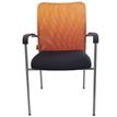 Chaise JULIA - avec accoudoirs - assise noire et dossier orange