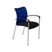 Chaise JULIA - avec accoudoirs - assise noire et dossier bleu