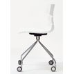 3700339877164-Chaise JUNE - pieds métal avec roulette - coque blanche--1