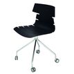 Chaise JUNE - pieds métal avec roulette - coque noire
