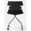 3700339877188-Chaise JUNE - pieds métal avec roulette - coque noire--1
