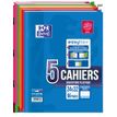 Oxford Easybook - Lot de 5 cahiers polypro 24 x 32 cm - 96 pages - grands carreaux (Seyes) - couleurs assorties