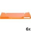 Exacompta COMBO - 6 Corbeilles à courrier orange translucide