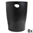 Exacompta Ecobin - 8 Corbeilles à papier 15L - noir