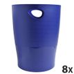 Exacompta Ecobin - 8 Corbeilles à papier 15L - bleu nuit
